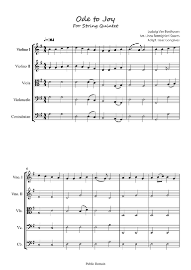 Ode to Joy - Score Only (arr. Isaac Gonçalves)