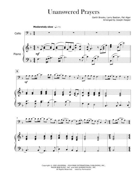 Unanswered Prayers (arr. Joseph Hasper)
