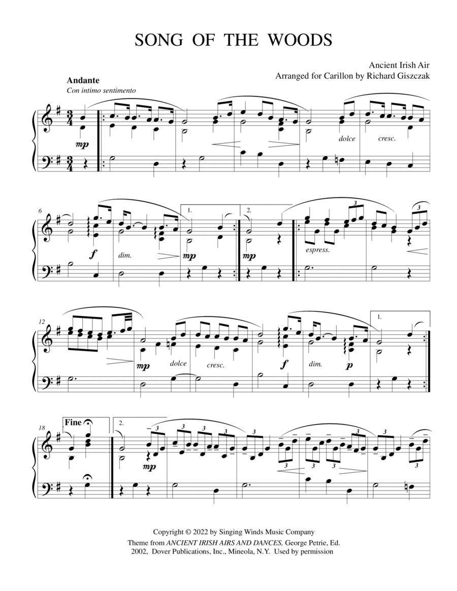 Song of the Woods (Ancient Irish Air) (arr. Richard Giszczak)