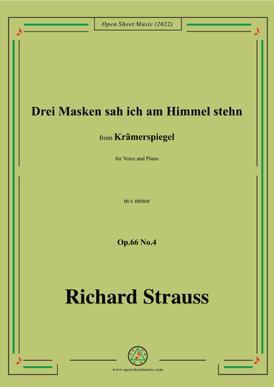 Richard Strauss-Drei Masken sah ich am Himmel stehn,in c minor,Op.66 No.4 (arr. OSM Press)