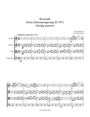 Serenade (from Schwanengesang D 957) (String quartet) (arr. Jordan Grigg)