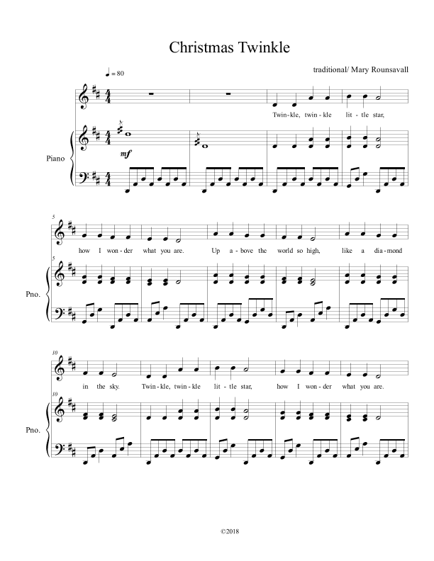 Christmas Twinkle (Unison) (arr. Mary Rounsavall)