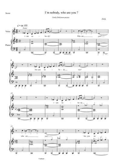 "I'm nobody, who are you" Emily Dickinson