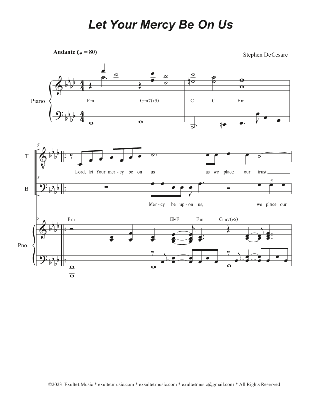 Let Your Mercy Be On Us (Duet for Tenor and Bass solo)