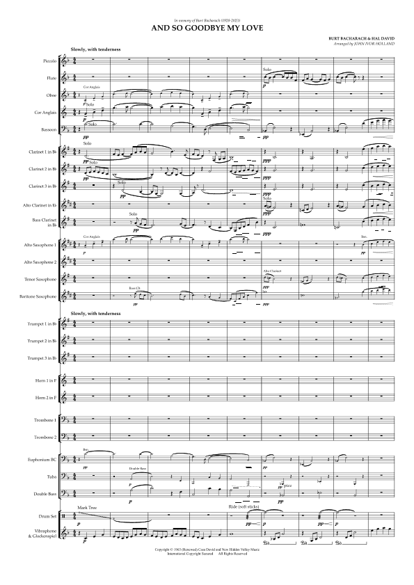 And So Goodbye My Love (arr. John Ivor Holland)
