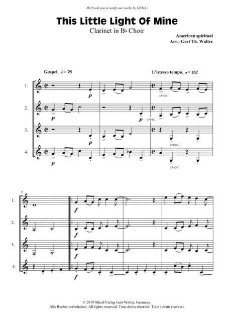 This Little Light Of Mine (arr. Gert Th. Walter)