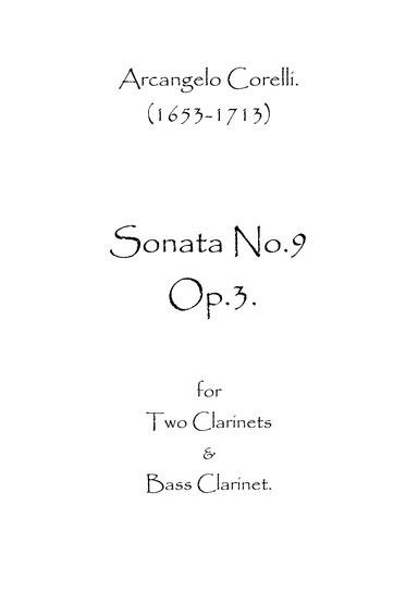 Sonata No.9 Op.3 (arr. Spence Bundy)