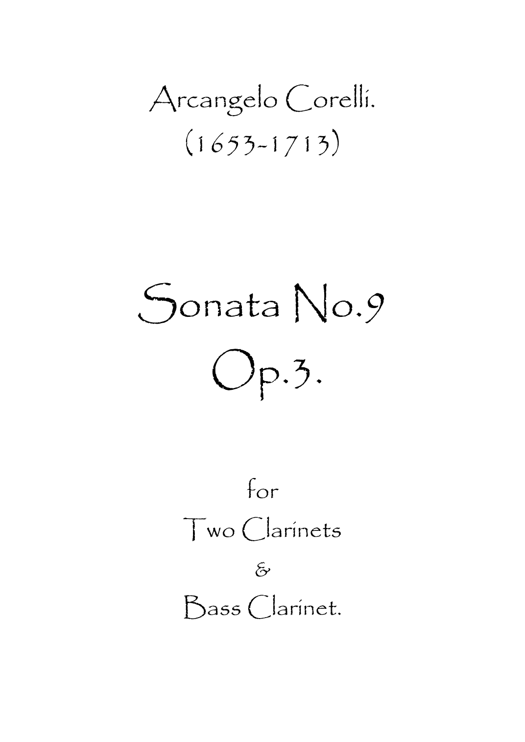 Sonata No.9 Op.3 (arr. Spence Bundy)