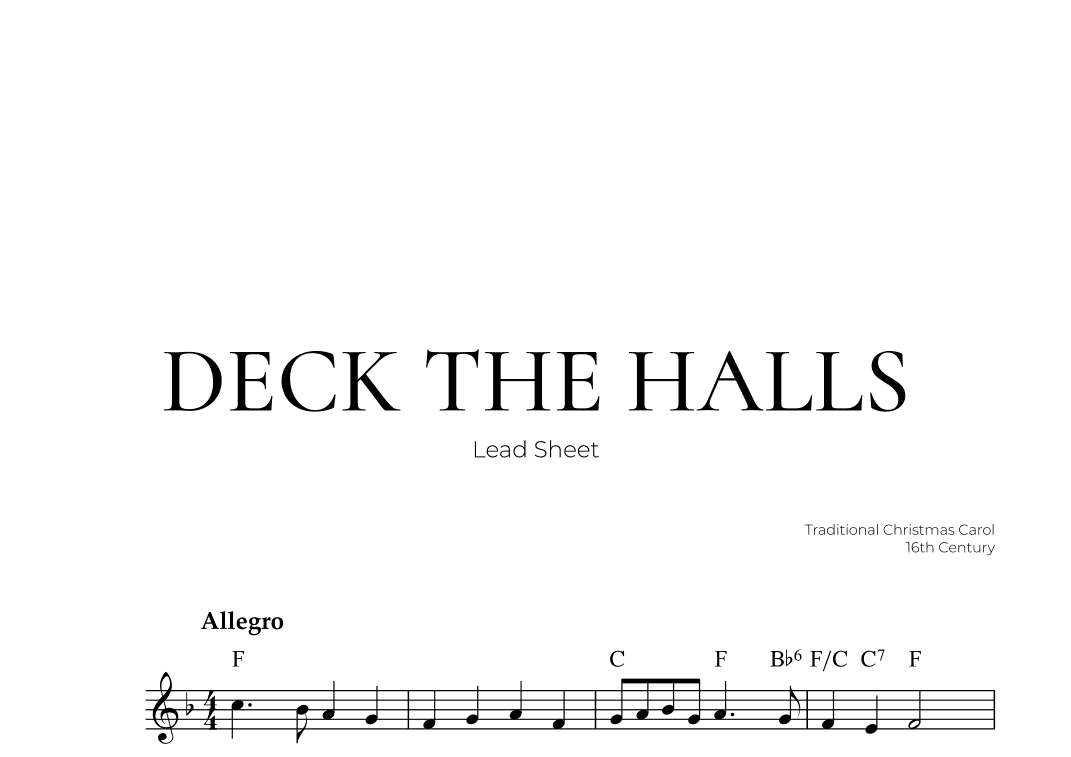Deck The Halls (Lead Sheet) - Christmas Carol (arr. Pedro Merendi)