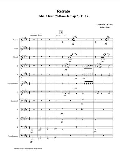 Retrato (Mvt. 1 from Álbum de viaje, Op.15) by Juaquín Turina (Double Reed Choir + Fl,Picc) (arr. Richard Byrnes)