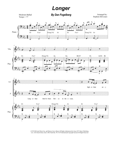 Longer (arr. Stephen DeCesare)