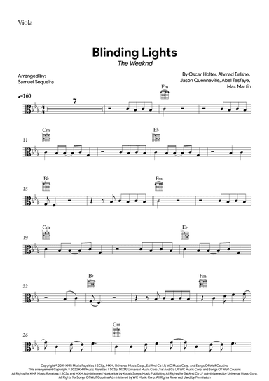 Blinding Lights (arr. Samuel Sequeira)