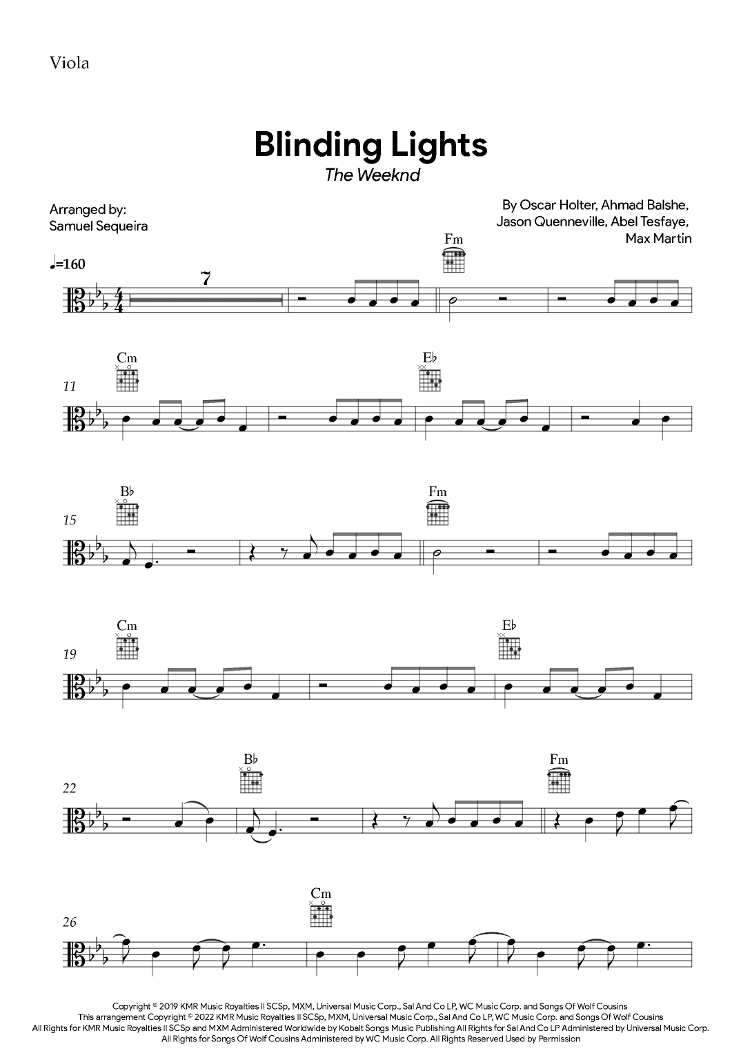Blinding Lights (arr. Samuel Sequeira)
