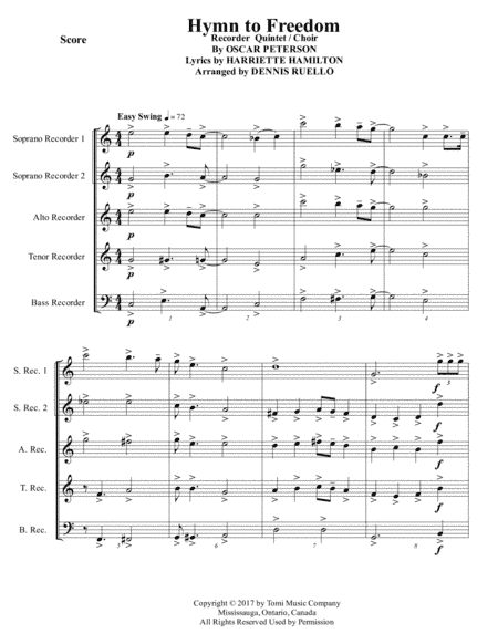 Hymn To Freedom (arr. Chicory Music)