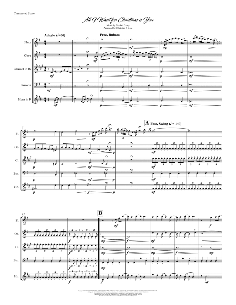 All I Want For Christmas Is You (arr. Christian James Jesse)