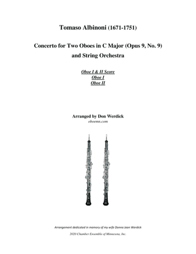 Concerto for Two Oboes in C Major, Op. 9 No. 9 (arr. Don Werdick (1946 - ))