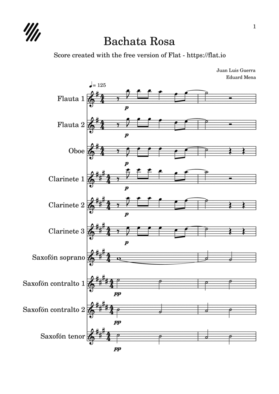 Bachata Rosa (arr. Eduard Mena)