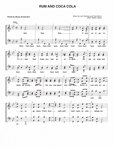 Rum And Coca-cola (arr. Walter Latzko)
