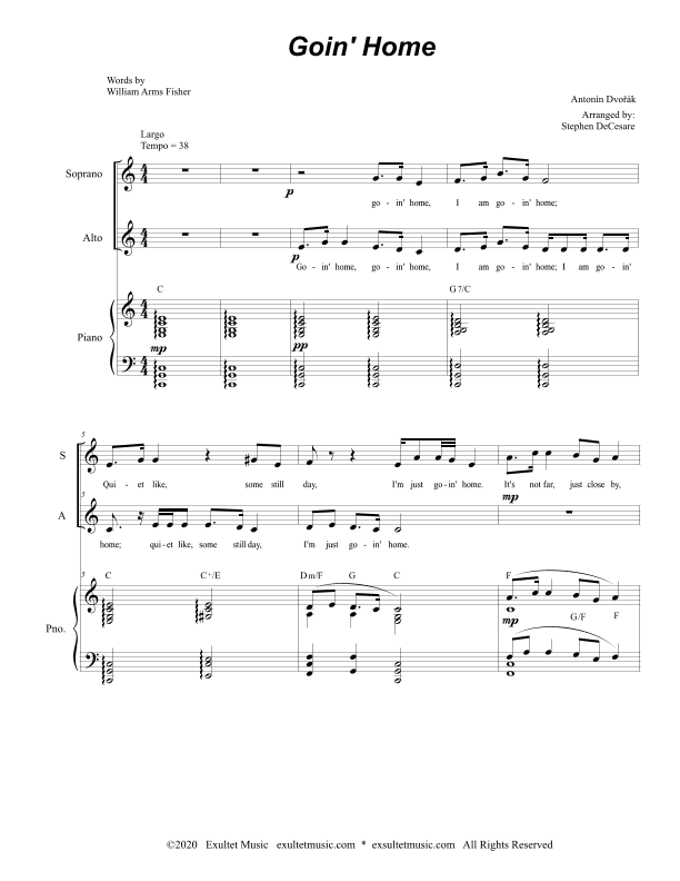 Goin' Home (for 2-part choir - (SA) (arr. Stephen DeCesare)
