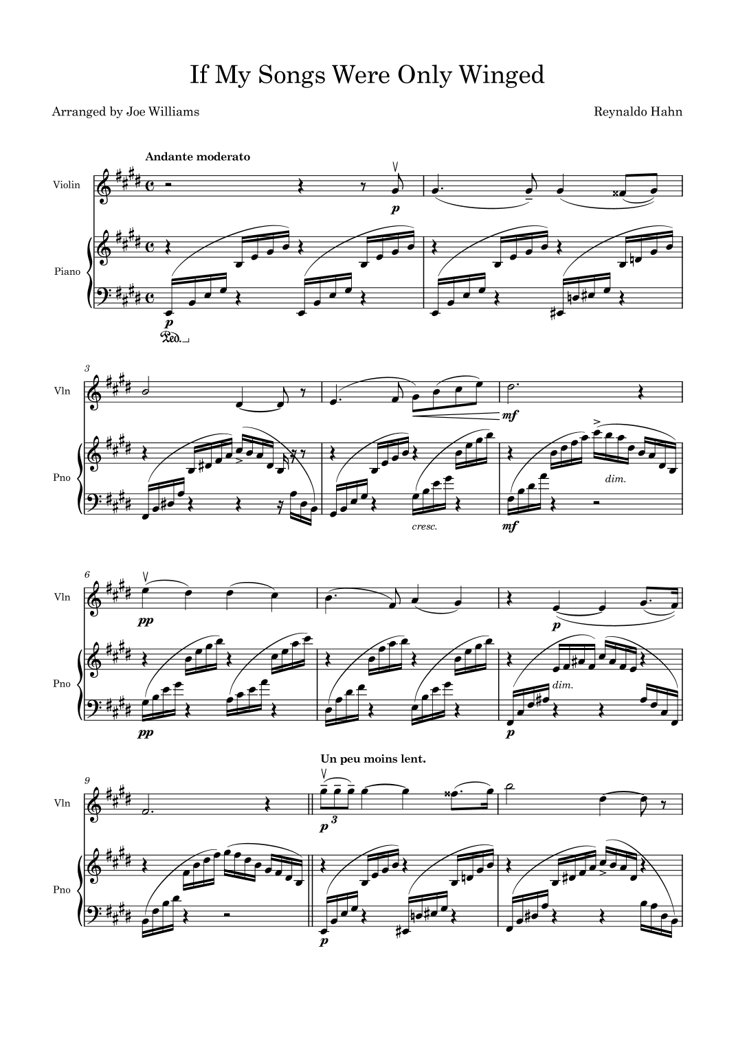 If My Songs Were Only Winged. (arr. Joe Williams)
