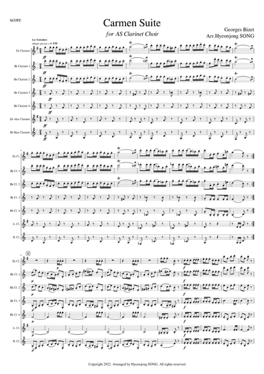 Carmen Suite for AS Clarinet Choir (arr. Hyeonjong SONG)
