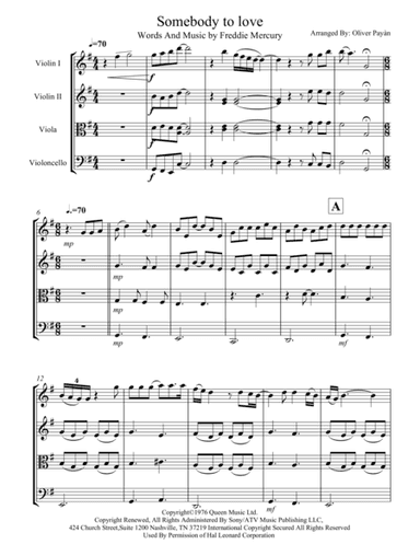 Somebody To Love (arr. Oliver Payan)