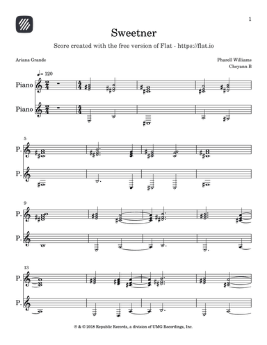 Sweetener (arr. Cheyann Bates)