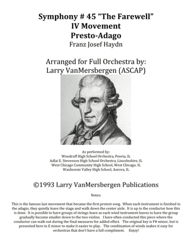 Symphony #45 Finale (Presto-Adagio) Set