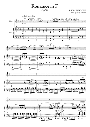 Romance in F for Flute and Piano (arr. Diego Marani)