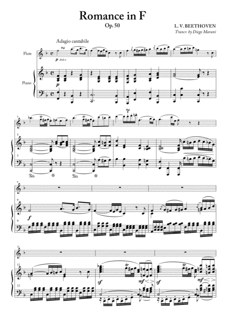 Romance in F for Flute and Piano (arr. Diego Marani)