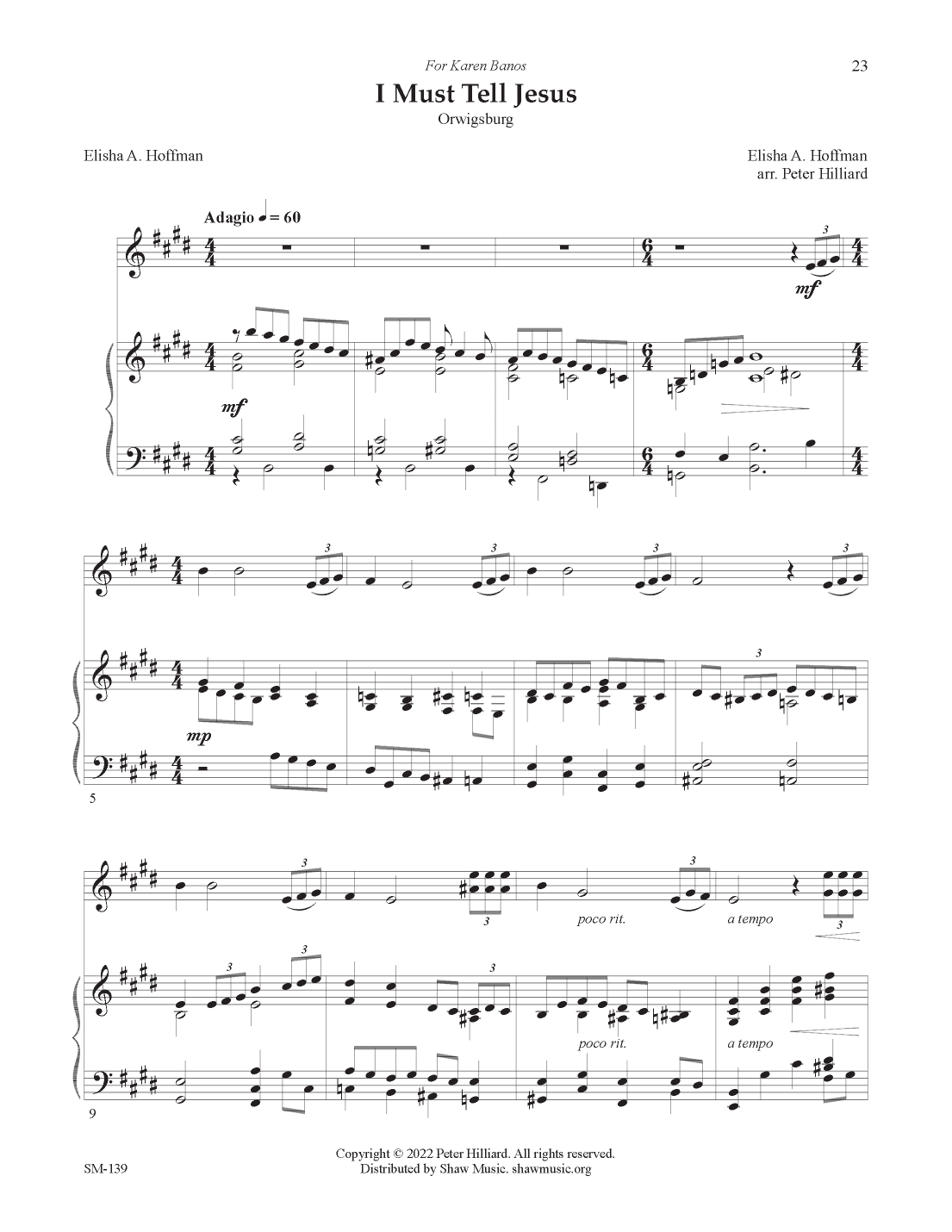 I Must Tell Jesus (arr. Peter Hilliard)
