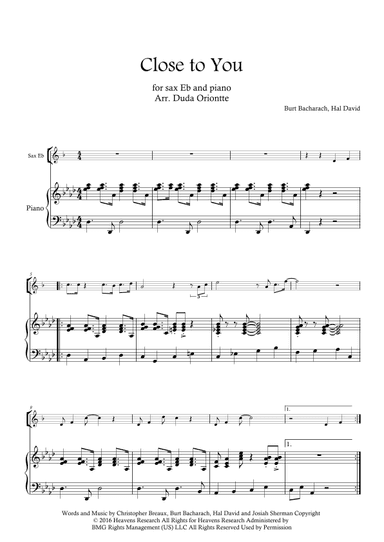 Close To You (arr. Duda Oriontte)