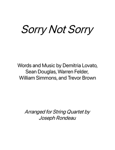 Sorry Not Sorry (arr. Joseph Rondeau)