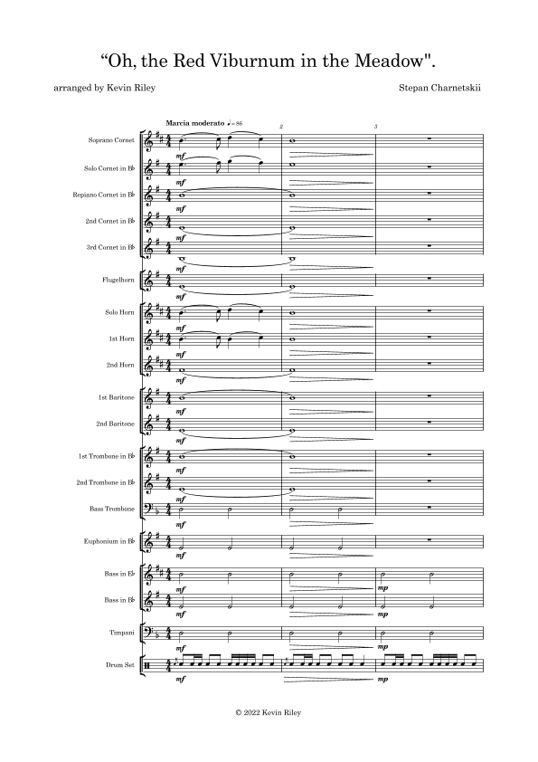 Oh, the Red Viburnum in the Meadow (arr. Kevin Riley)