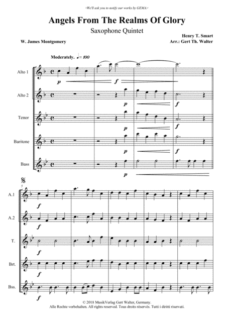 Angels From The Realms Of Glory (arr. Gert Th. Walter)