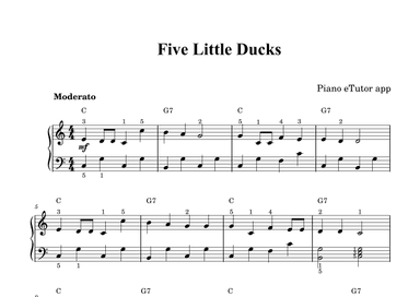 Five Little Ducks (traditional song) - piano (arr. Piano eTutor app)