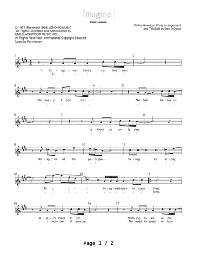 Imagine (arr. Ben D'Ooge)