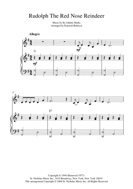 Rudolph The Red-nosed Reindeer (arr. Kaiserin Rebecca)