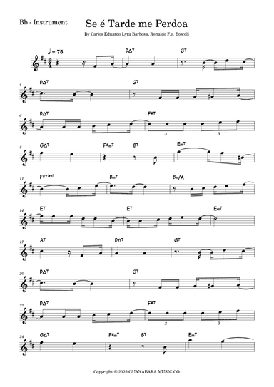 Se E Tarde Me Perdoa (arr. Fabio Eduardo de Oliveira)