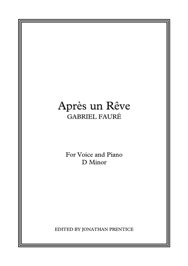 Après un Rêve (D Minor) (arr. Jonathan Prentice)