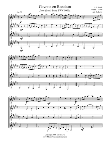 Gavotte en Rondeau (Guitar Quartet) - Score and Parts (arr. Kevin Love)