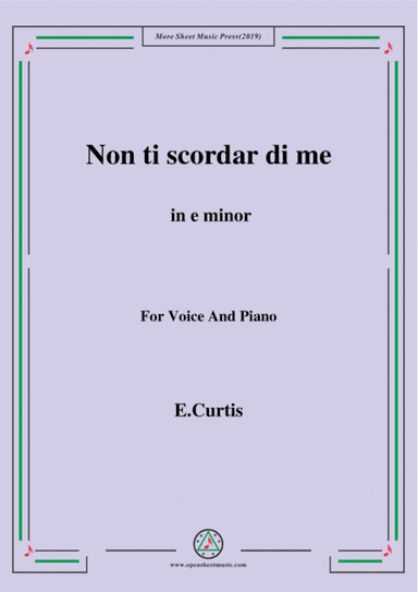 De Curtis-Non ti scordar di me in e minor (arr. MSM)