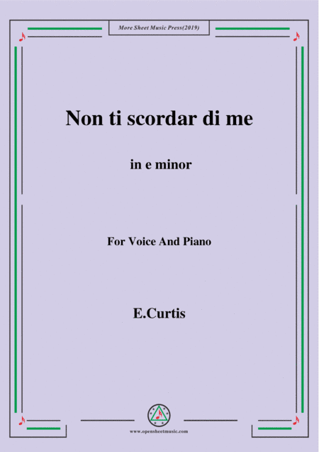 De Curtis-Non ti scordar di me in e minor (arr. MSM)