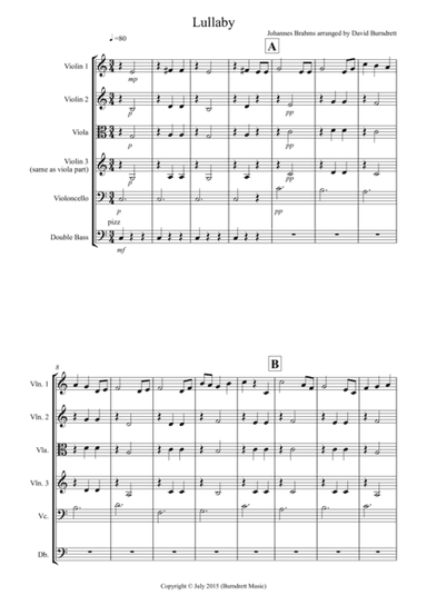 Brahms Lullaby for String Orchestra (arr. David Burndrett)