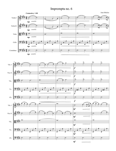 Sibelius op. 5 no. 6 for string orchestra (arr. Joshua Malave)