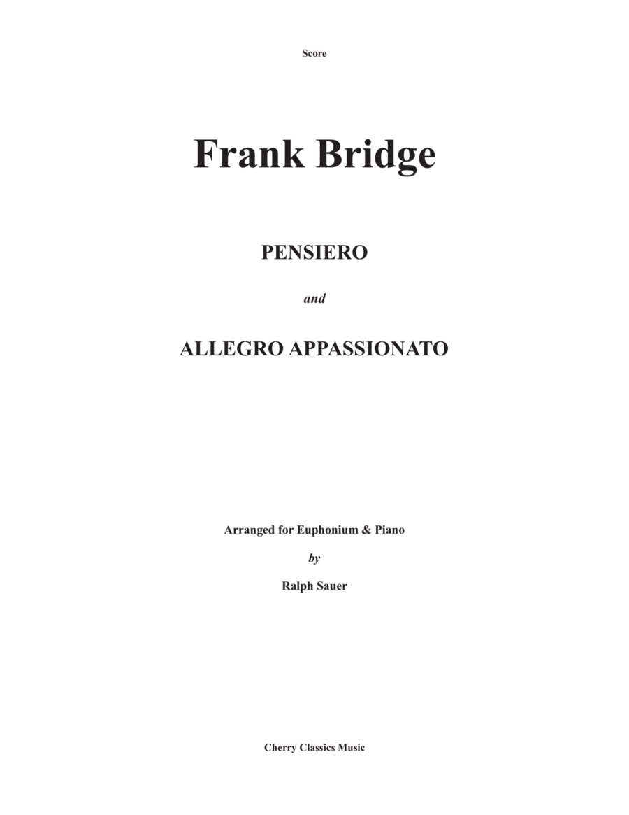 Pensiero and Allegro Appassionato for Euphonium and Piano (arr. Ralph Sauer)