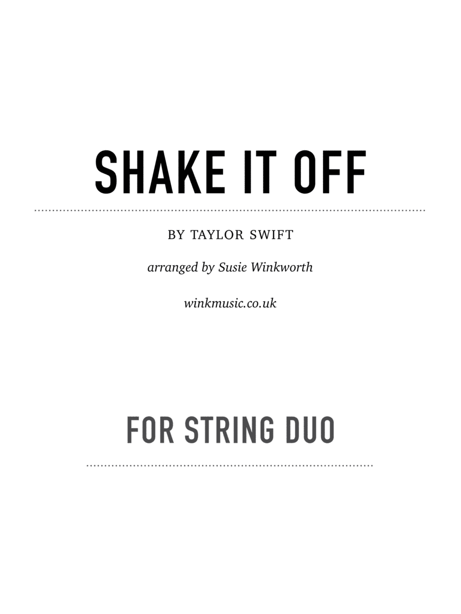Shake It Off (arr. Susie Winkworth winkmusic.co.uk)