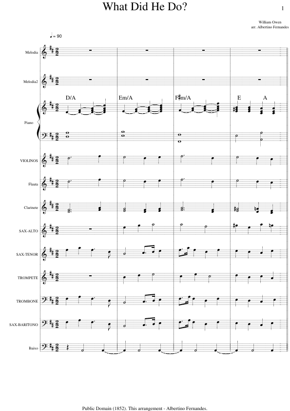 What Did He Do? - Score Only (arr. Albertino Fernandes)