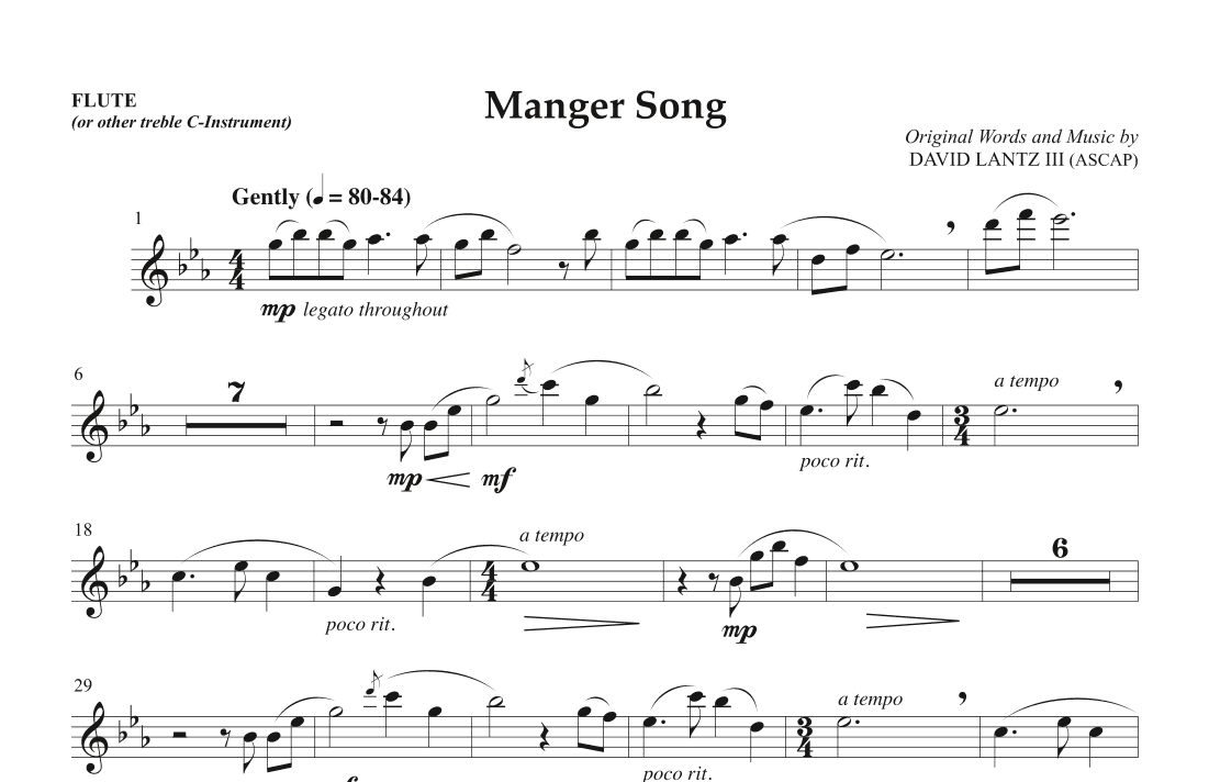 Manger Song (arr. David Lantz III)