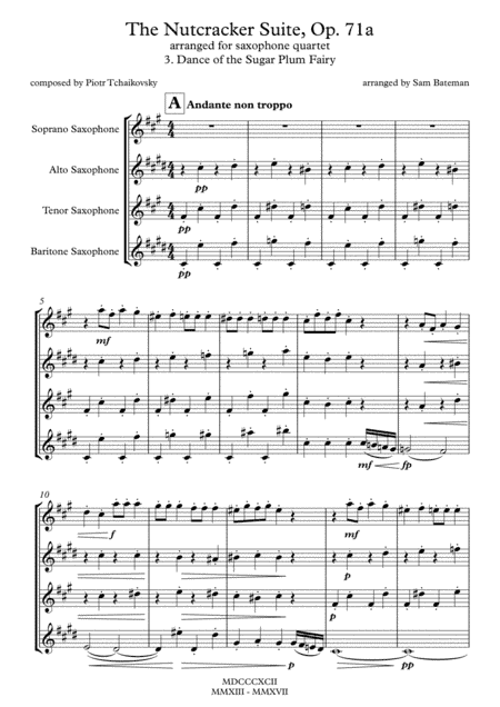The Nutcracker Suite - 3. Dance of the Sugar Plum Fairy (arr. Sam Bateman)